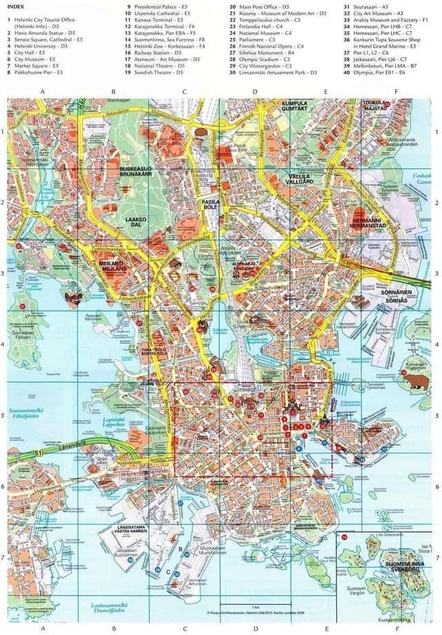 Helsinki sights map