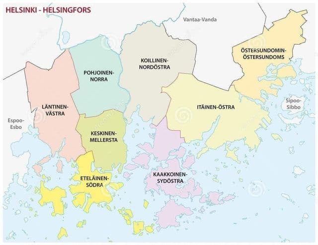 Helsinki district map