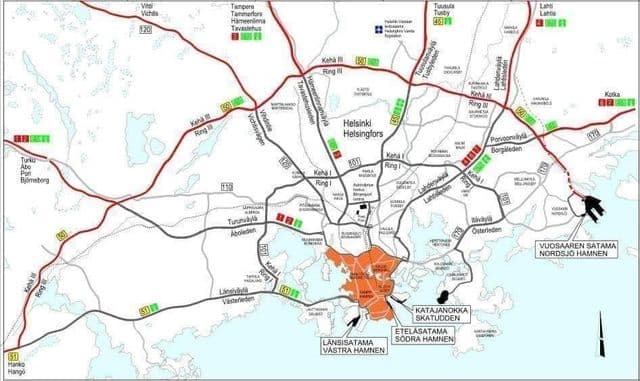Helsinki roads map