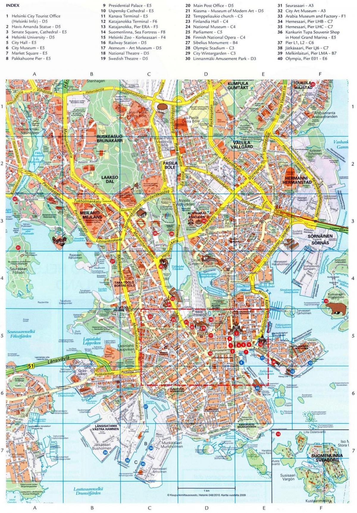 Helsinki sights map