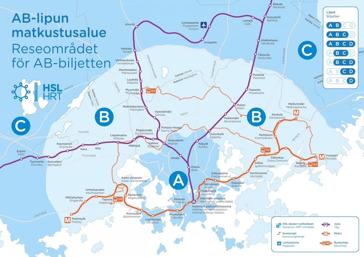 Helsinki metro stations map