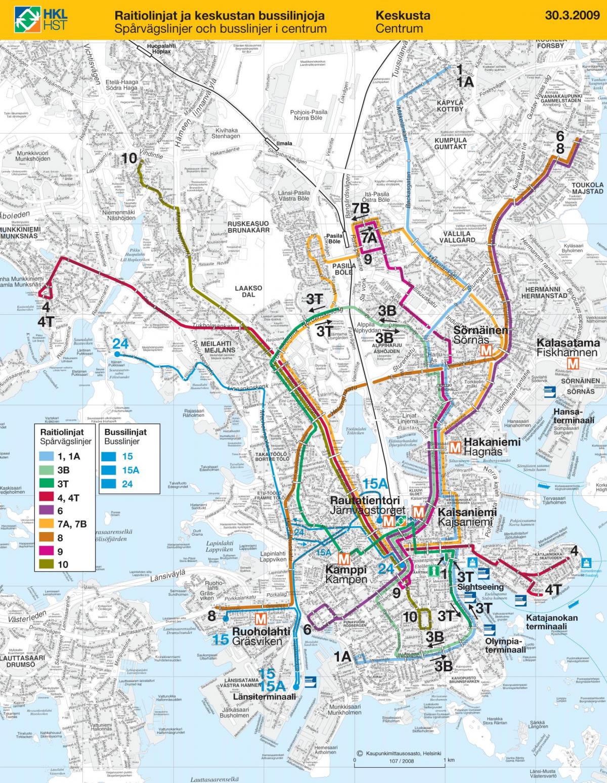 Helsinki transportation map